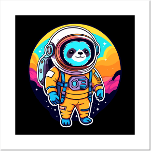 Sloth Astronaut Illustration Posters and Art